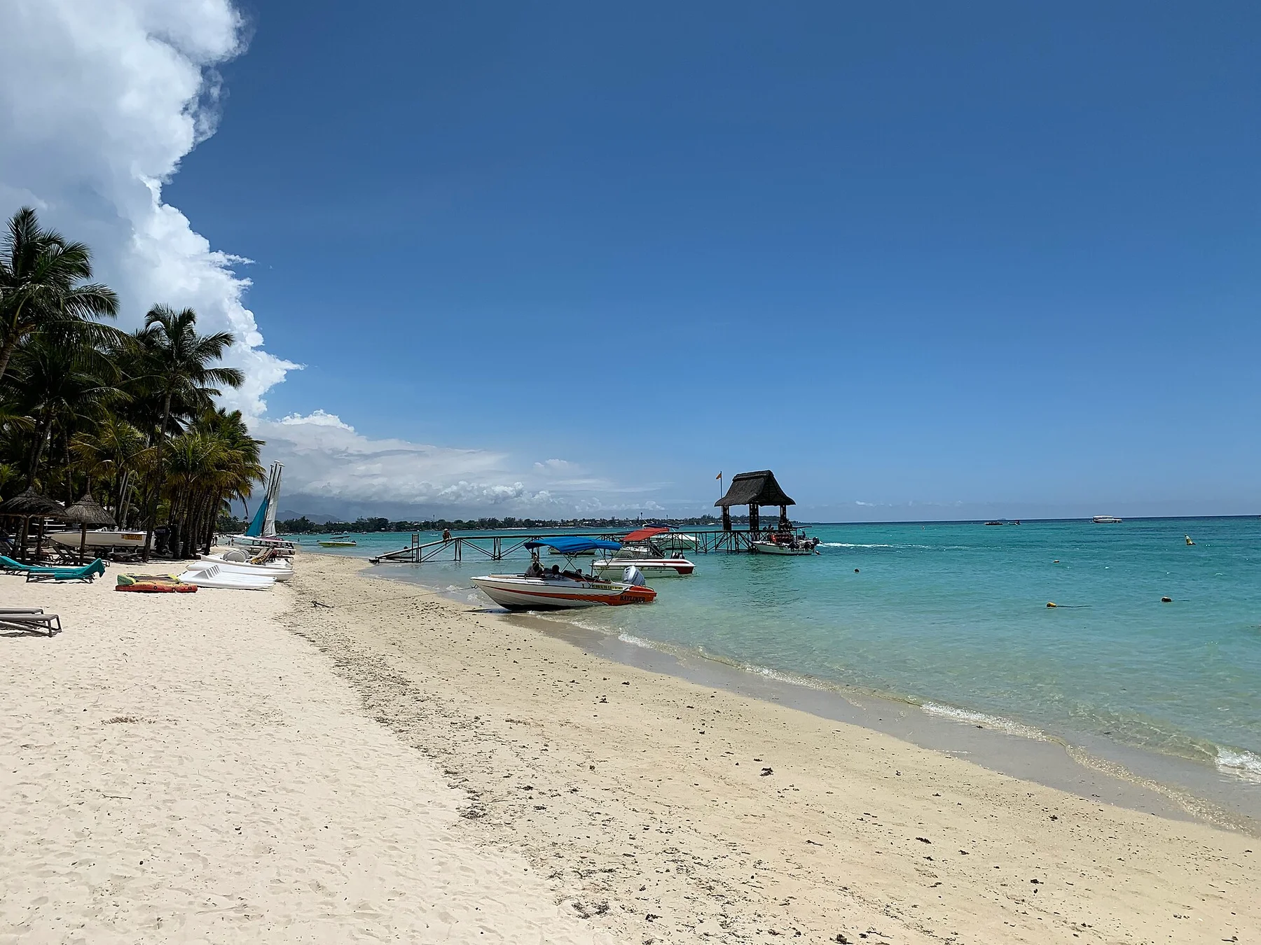 The shore and trees at Trou aux Biches