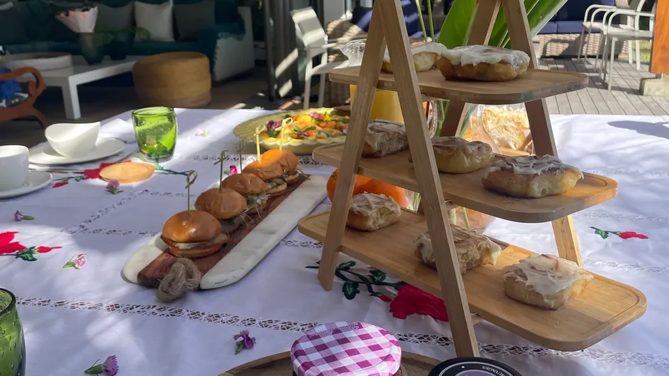 Comida preparada para visitantes en Mauricio